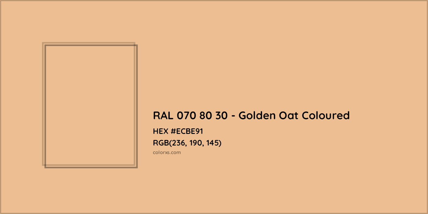 HEX #ECBE91 RAL 070 80 30 - Golden Oat Coloured CMS RAL Design - Color Code