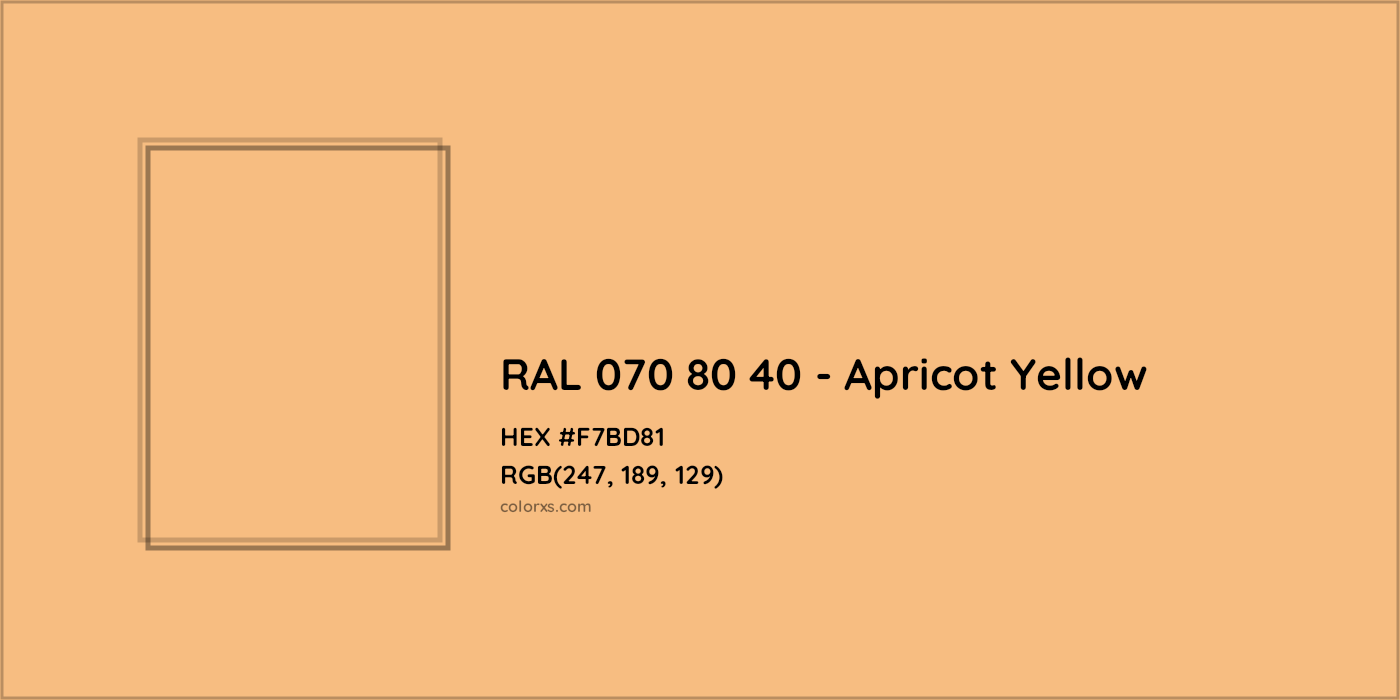 HEX #F7BD81 RAL 070 80 40 - Apricot Yellow CMS RAL Design - Color Code