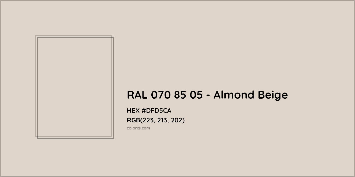 HEX #DFD5CA RAL 070 85 05 - Almond Beige CMS RAL Design - Color Code