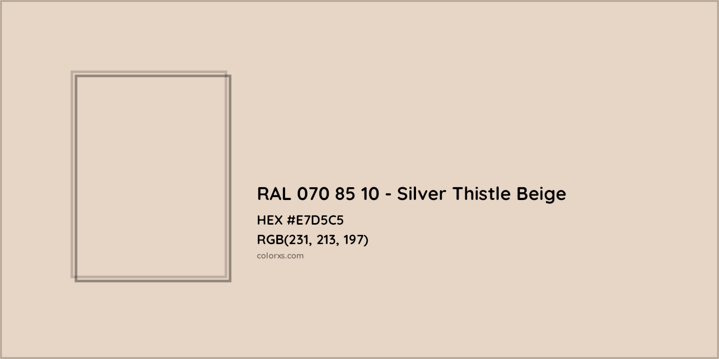 HEX #E7D5C5 RAL 070 85 10 - Silver Thistle Beige CMS RAL Design - Color Code