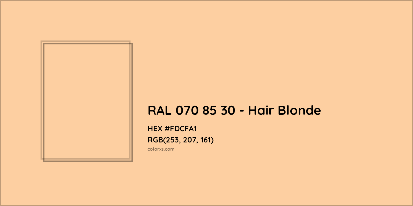 HEX #FDCFA1 RAL 070 85 30 - Hair Blonde CMS RAL Design - Color Code