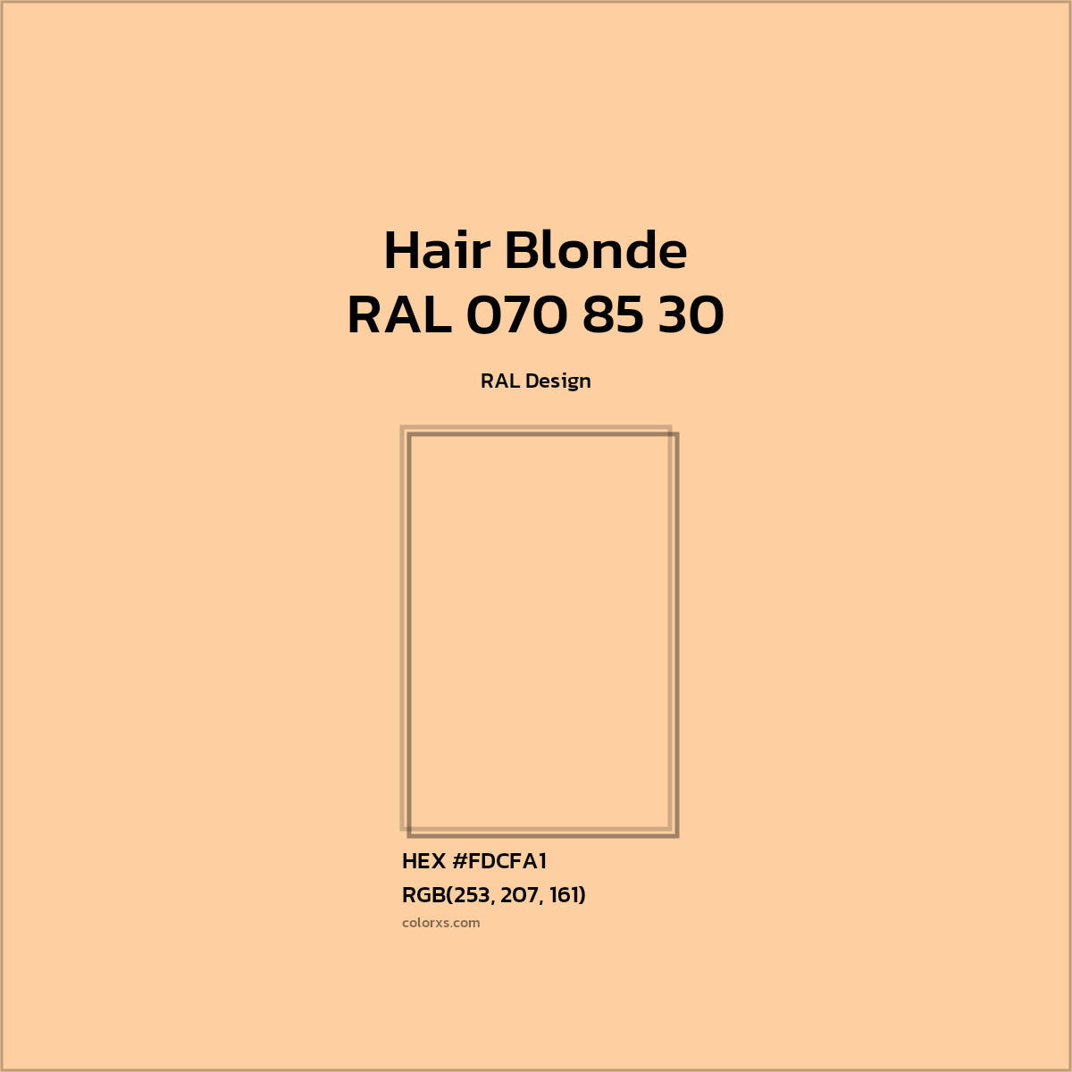 HEX #FDCFA1 RAL 070 85 30 - Hair Blonde CMS RAL Design - Color Code