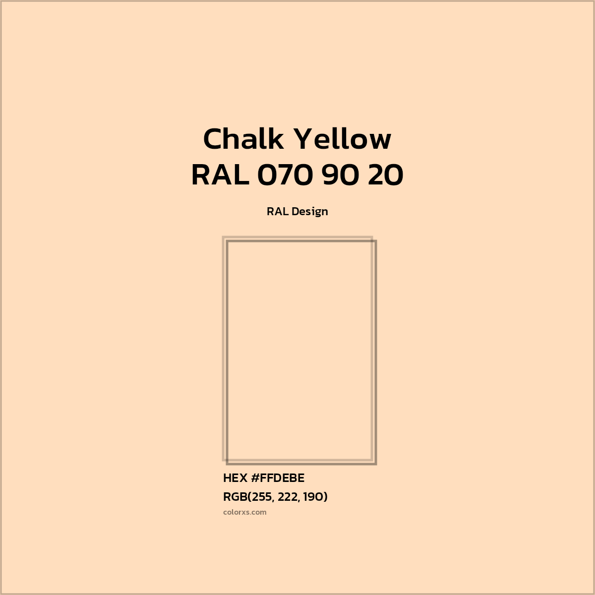 HEX #FFDEBE RAL 070 90 20 - Chalk Yellow CMS RAL Design - Color Code