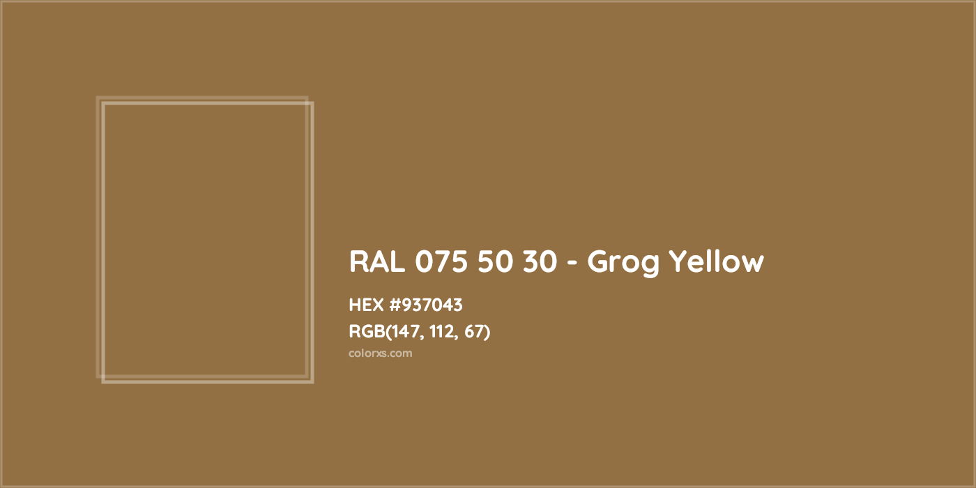 HEX #937043 RAL 075 50 30 - Grog Yellow CMS RAL Design - Color Code