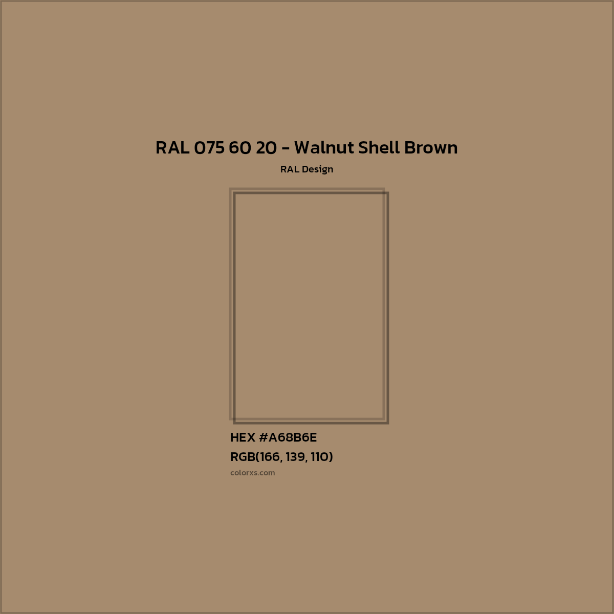 HEX #A68B6E RAL 075 60 20 - Walnut Shell Brown CMS RAL Design - Color Code