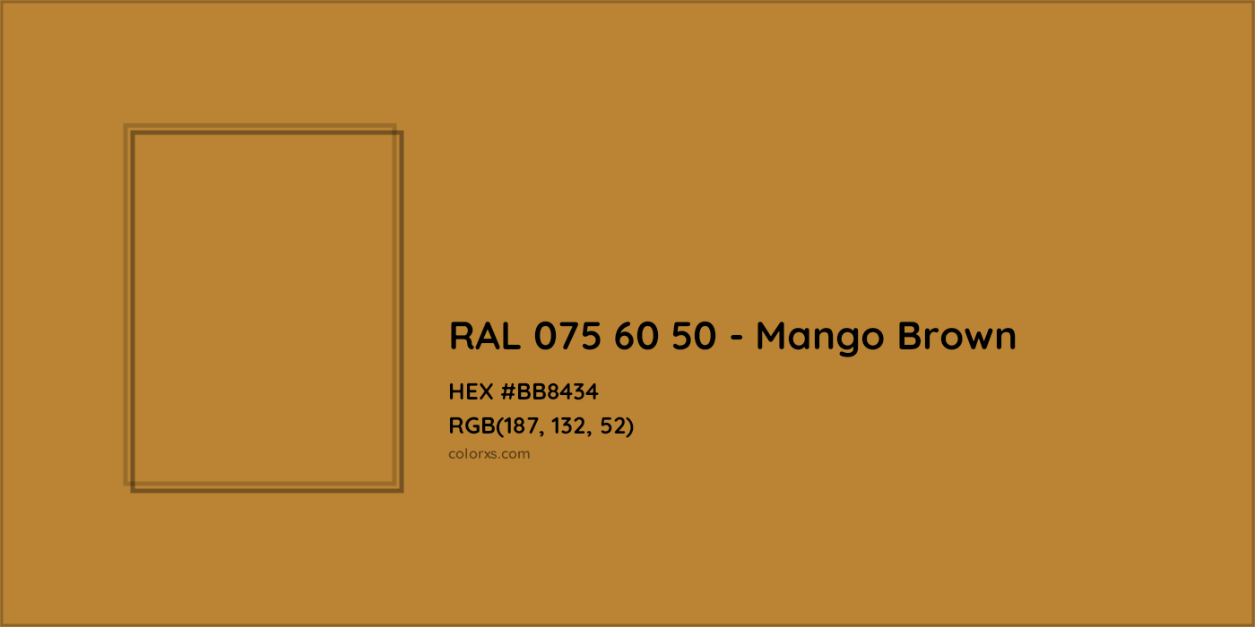 HEX #BB8434 RAL 075 60 50 - Mango Brown CMS RAL Design - Color Code