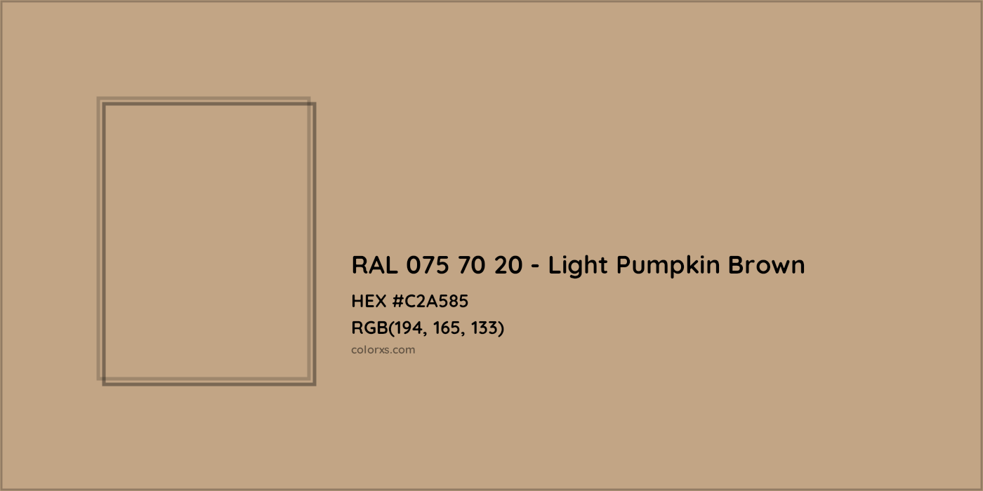 HEX #C2A585 RAL 075 70 20 - Light Pumpkin Brown CMS RAL Design - Color Code