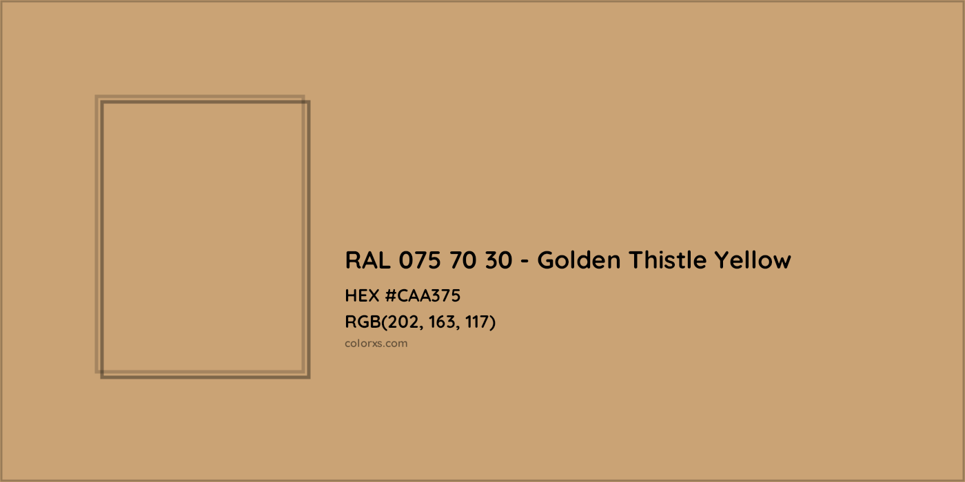 HEX #CAA375 RAL 075 70 30 - Golden Thistle Yellow CMS RAL Design - Color Code