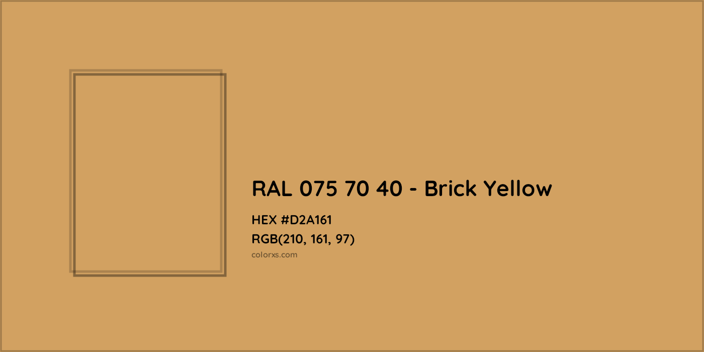 HEX #D2A161 RAL 075 70 40 - Brick Yellow CMS RAL Design - Color Code