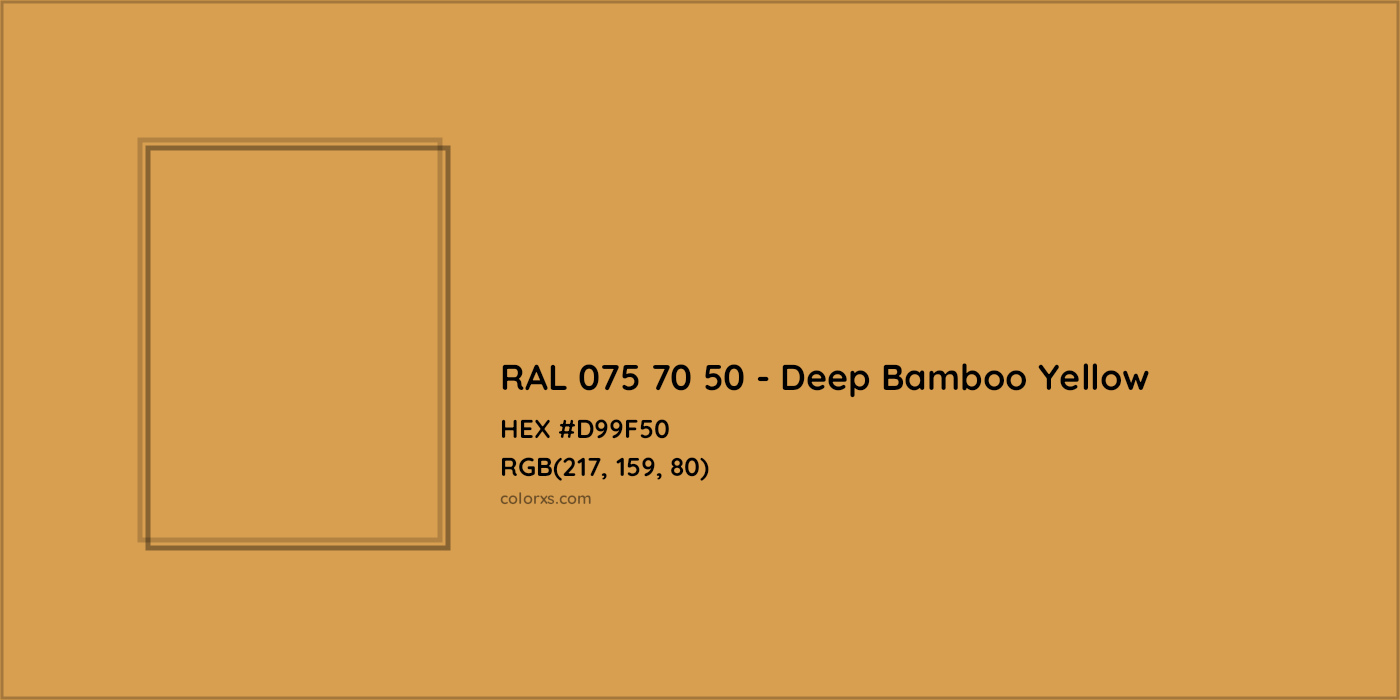 HEX #D99F50 RAL 075 70 50 - Deep Bamboo Yellow CMS RAL Design - Color Code