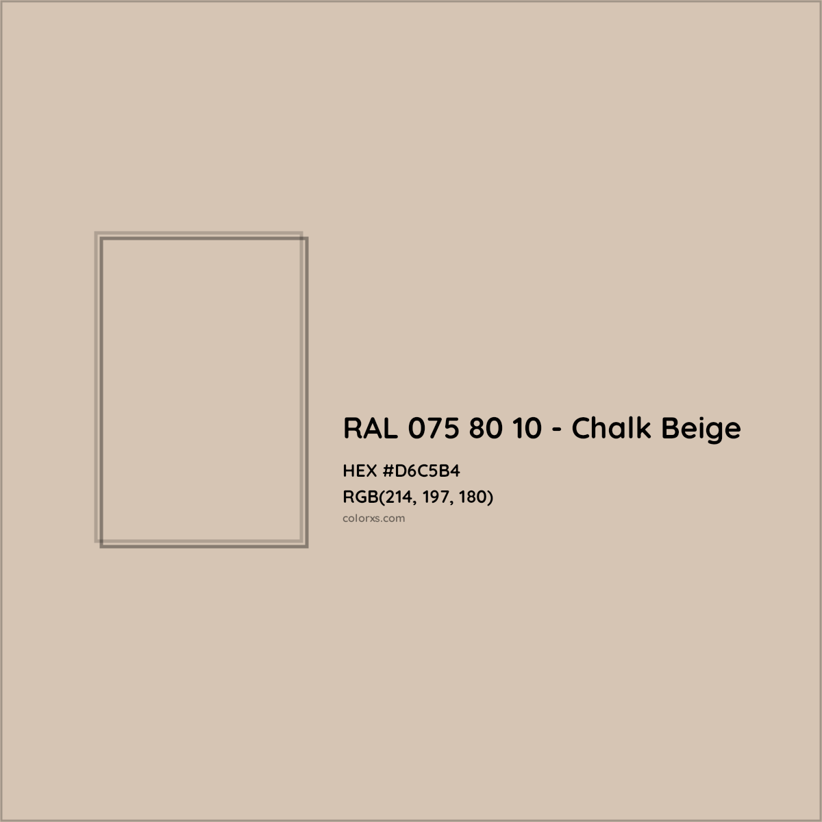 HEX #D6C5B4 RAL 075 80 10 - Chalk Beige CMS RAL Design - Color Code