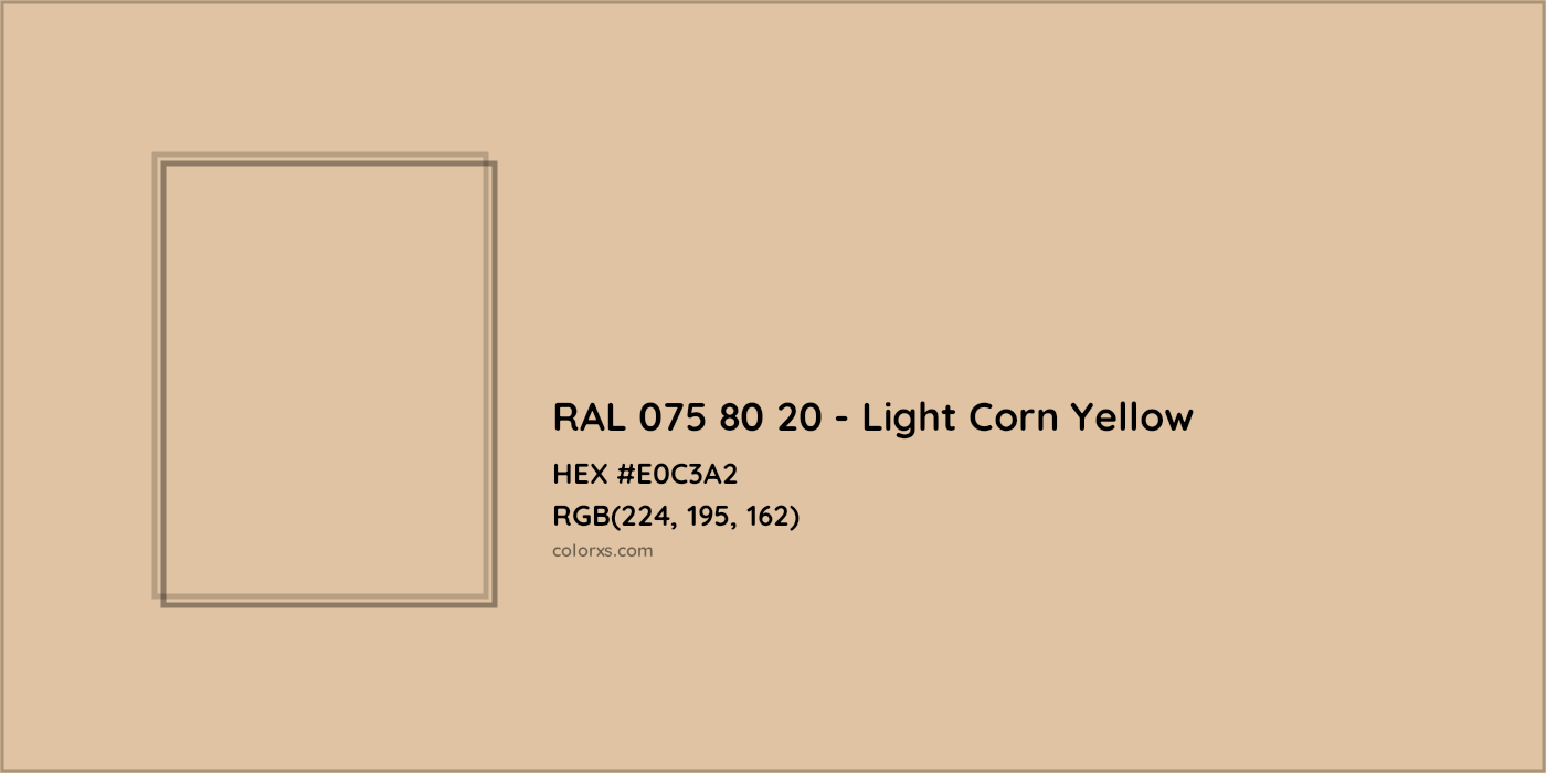 HEX #E0C3A2 RAL 075 80 20 - Light Corn Yellow CMS RAL Design - Color Code