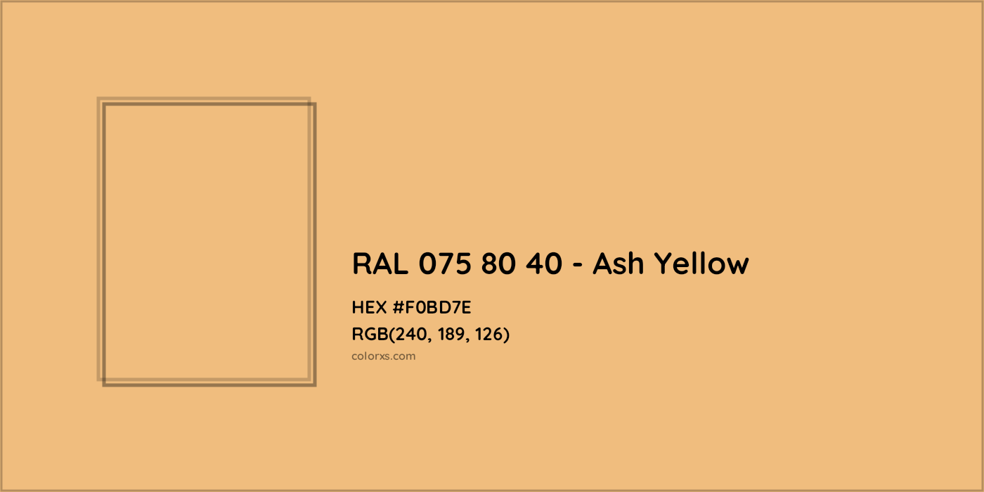 HEX #F0BD7E RAL 075 80 40 - Ash Yellow CMS RAL Design - Color Code