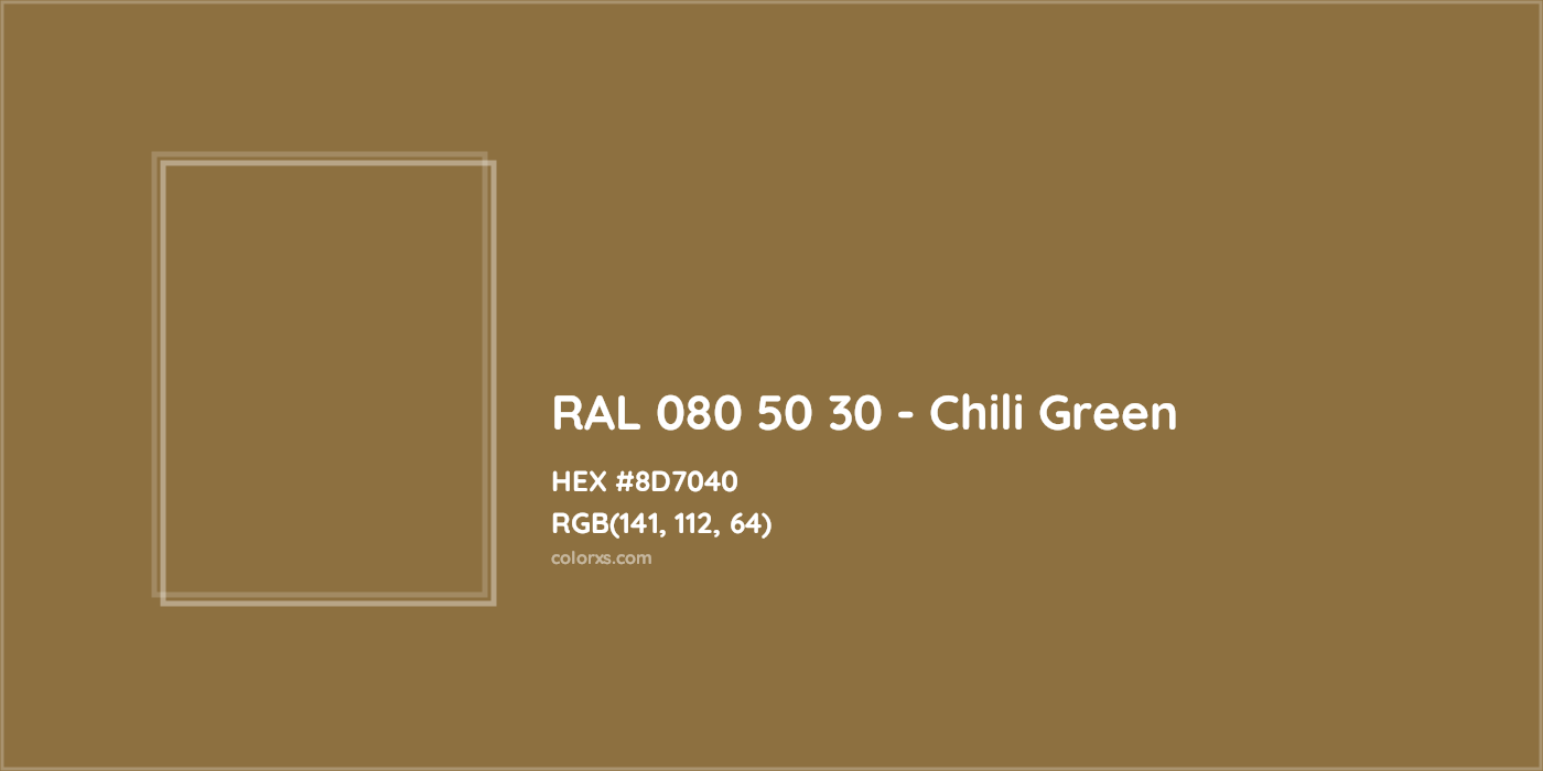 HEX #8D7040 RAL 080 50 30 - Chili Green CMS RAL Design - Color Code