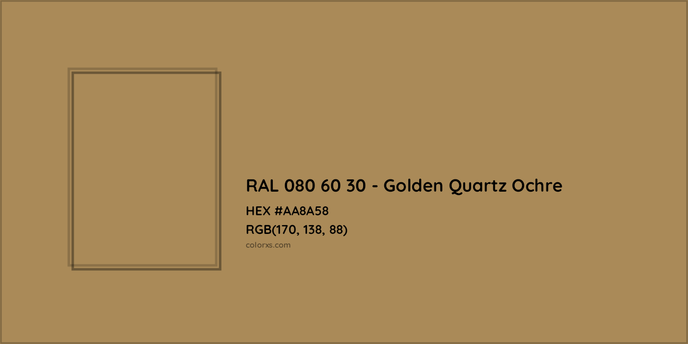 HEX #AA8A58 RAL 080 60 30 - Golden Quartz Ochre CMS RAL Design - Color Code