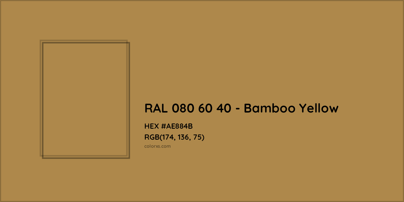 HEX #AE884B RAL 080 60 40 - Bamboo Yellow CMS RAL Design - Color Code