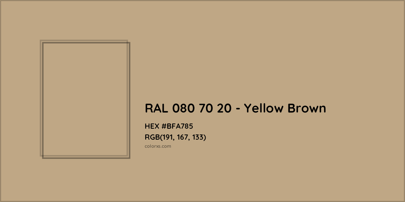 HEX #BFA785 RAL 080 70 20 - Yellow Brown CMS RAL Design - Color Code