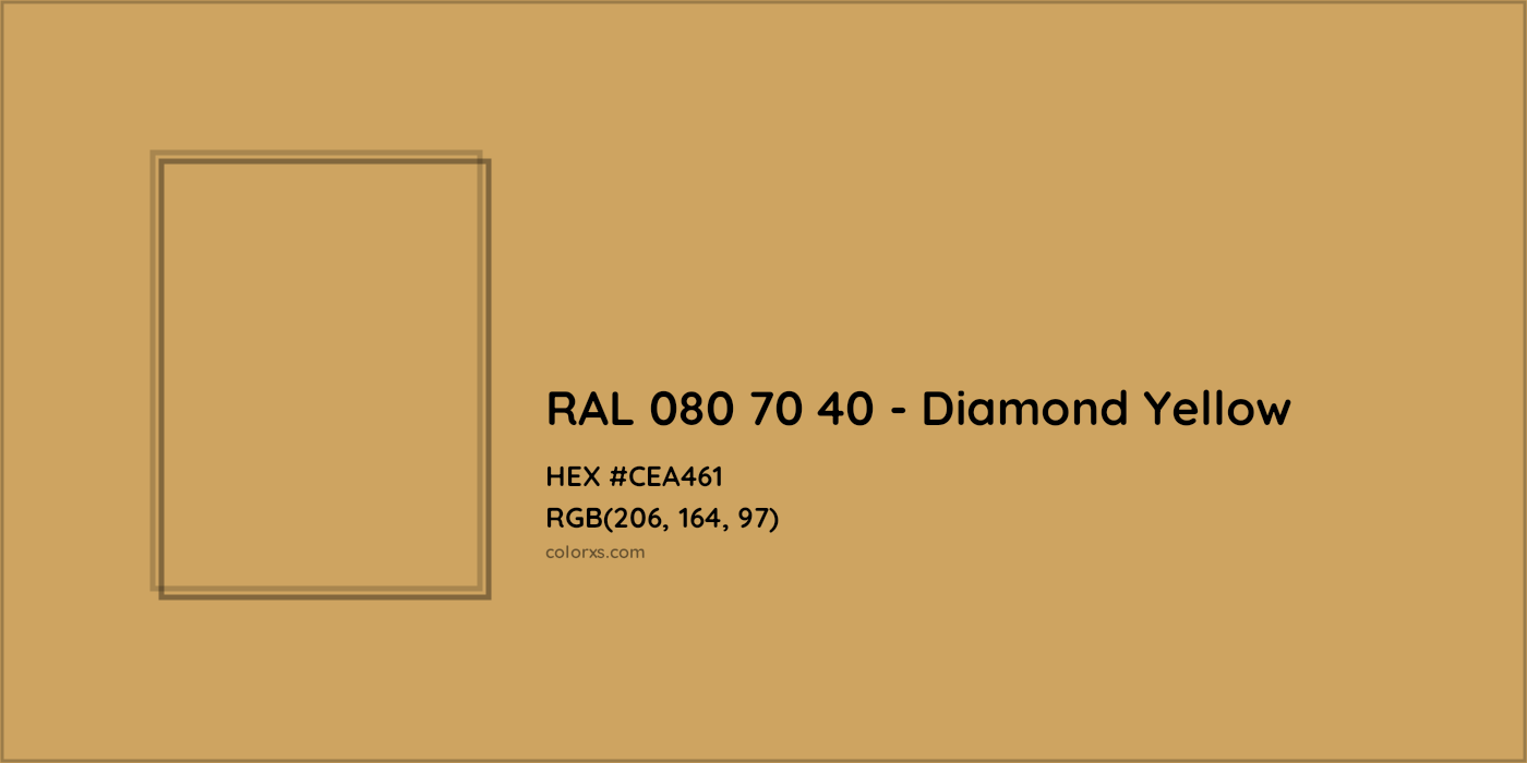 HEX #CEA461 RAL 080 70 40 - Diamond Yellow CMS RAL Design - Color Code