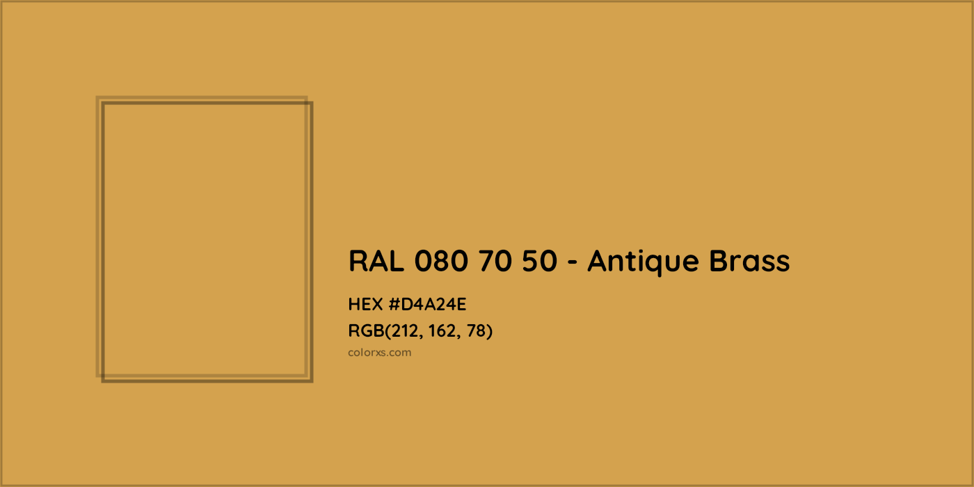 HEX #D4A24E RAL 080 70 50 - Antique Brass CMS RAL Design - Color Code