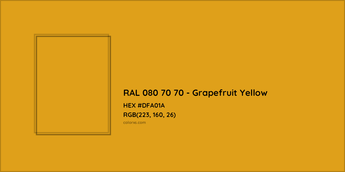 HEX #DFA01A RAL 080 70 70 - Grapefruit Yellow CMS RAL Design - Color Code