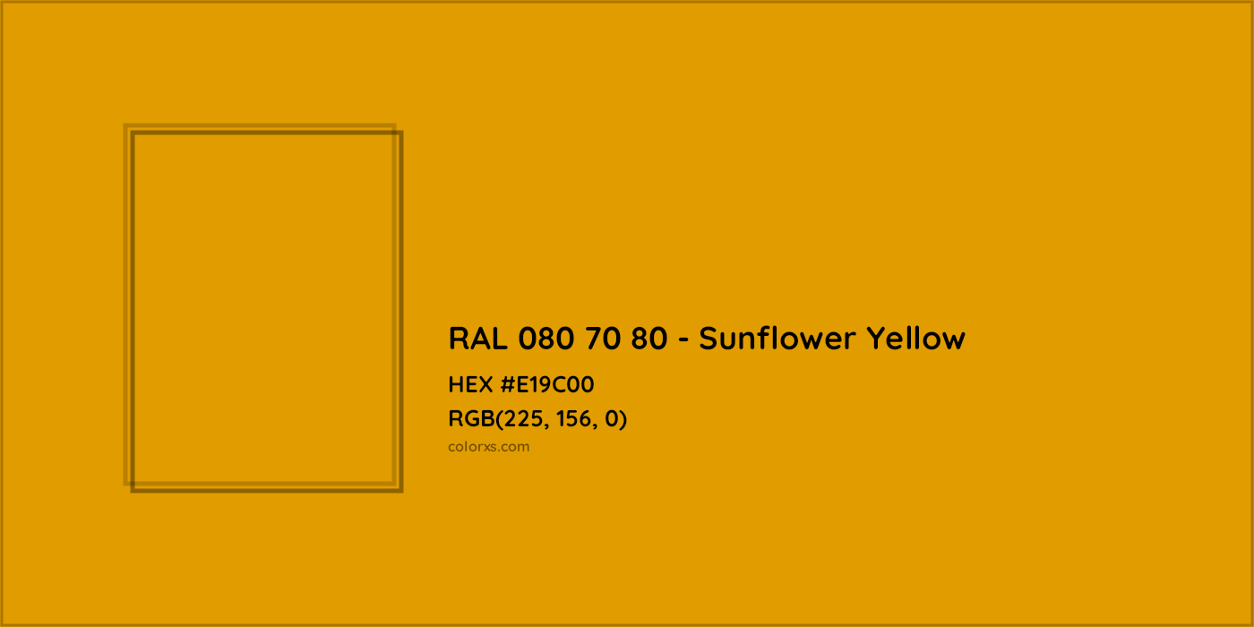 HEX #E19C00 RAL 080 70 80 - Sunflower Yellow CMS RAL Design - Color Code