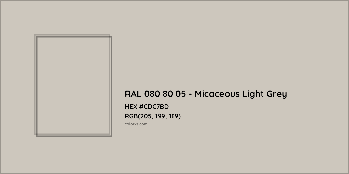 HEX #CDC7BD RAL 080 80 05 - Micaceous Light Grey CMS RAL Design - Color Code