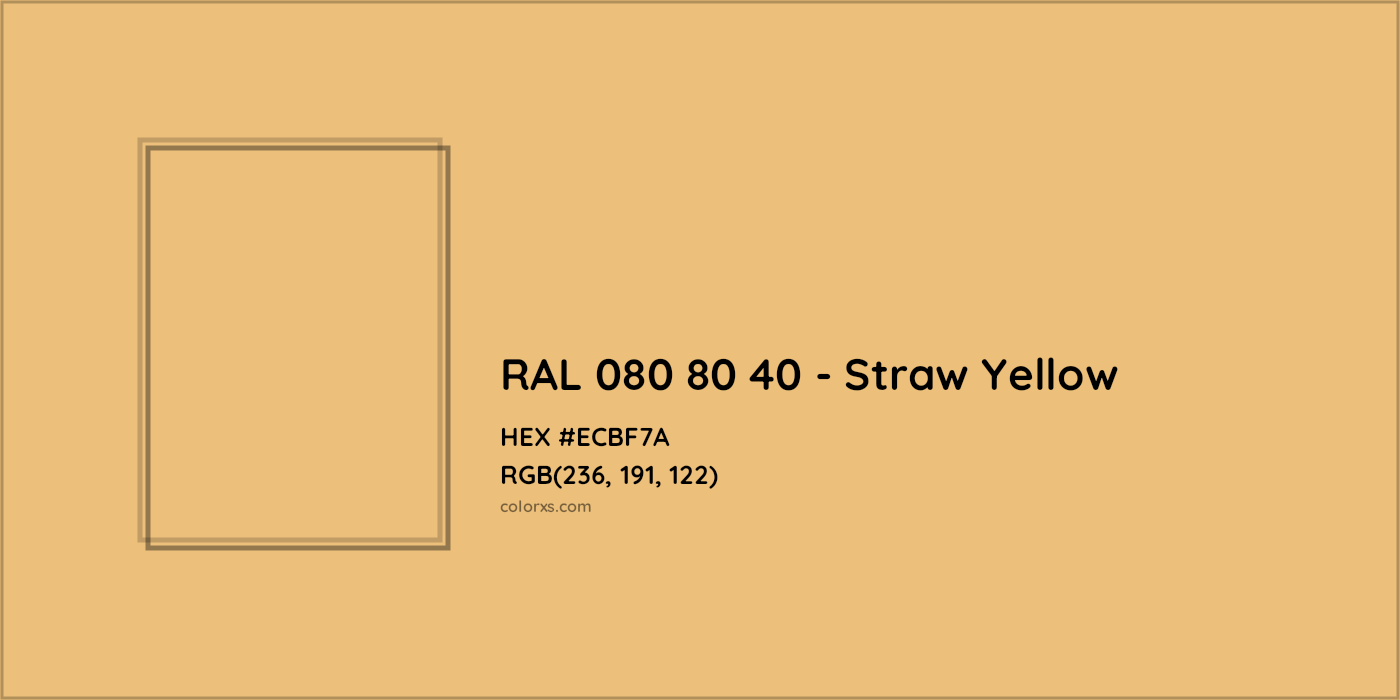HEX #ECBF7A RAL 080 80 40 - Straw Yellow CMS RAL Design - Color Code