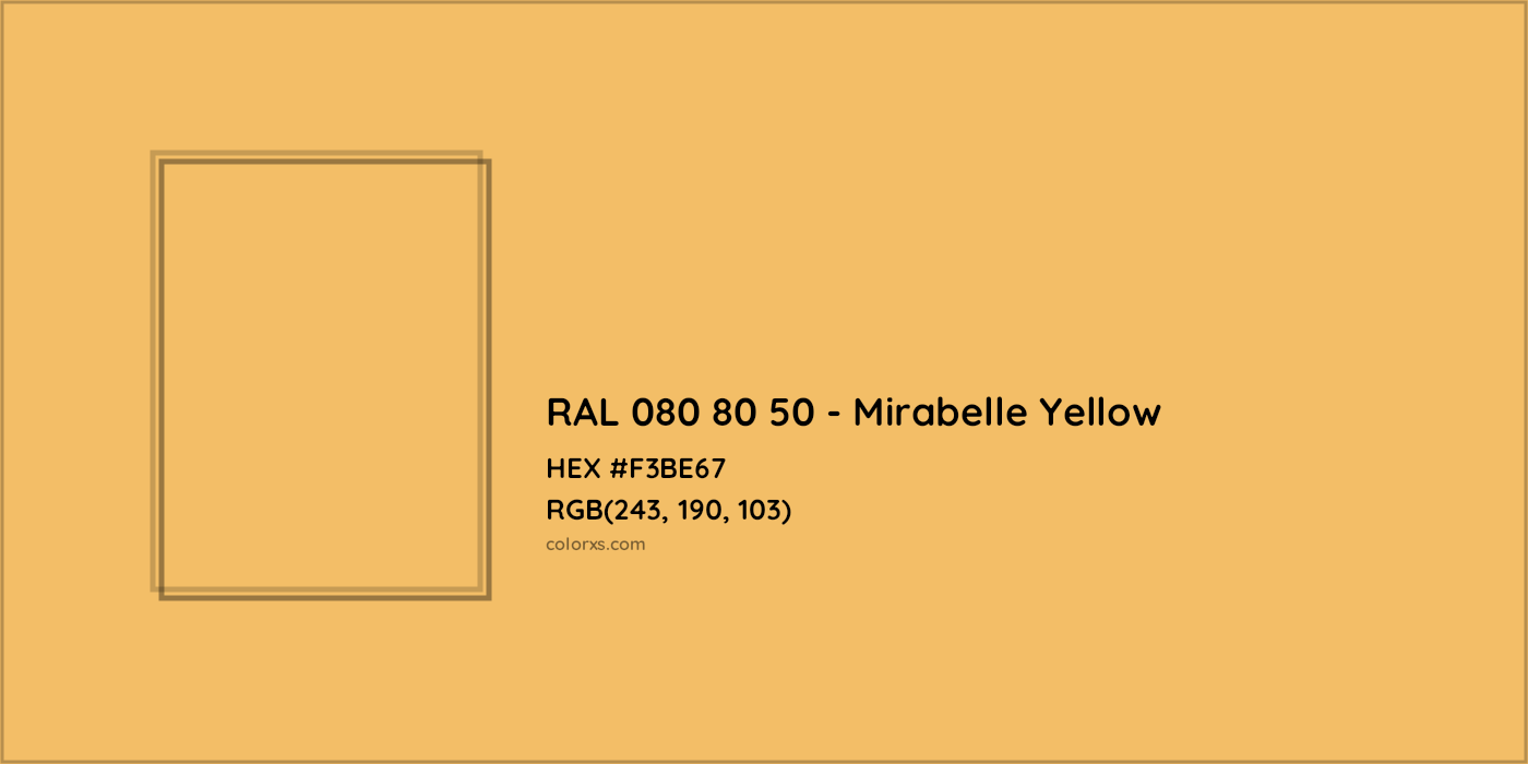 HEX #F3BE67 RAL 080 80 50 - Mirabelle Yellow CMS RAL Design - Color Code