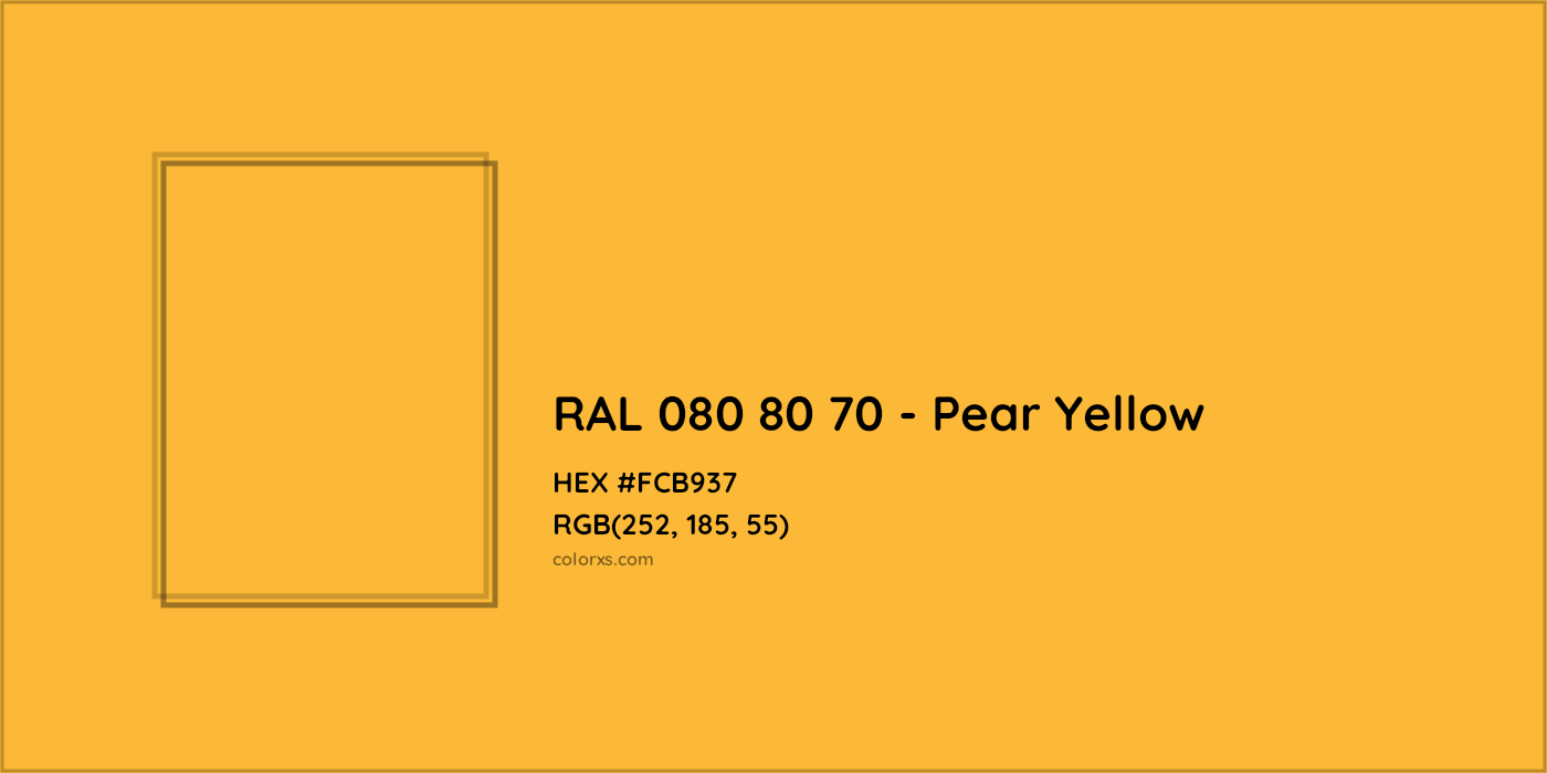 HEX #FCB937 RAL 080 80 70 - Pear Yellow CMS RAL Design - Color Code