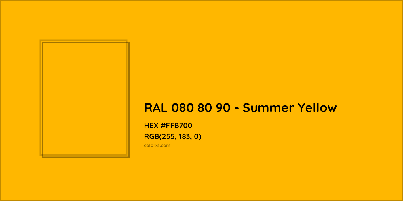 HEX #FFB700 RAL 080 80 90 - Summer Yellow CMS RAL Design - Color Code