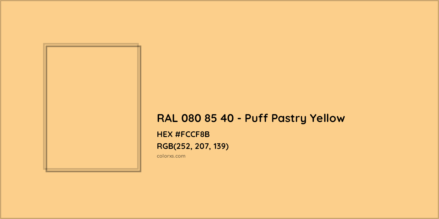 HEX #FCCF8B RAL 080 85 40 - Puff Pastry Yellow CMS RAL Design - Color Code