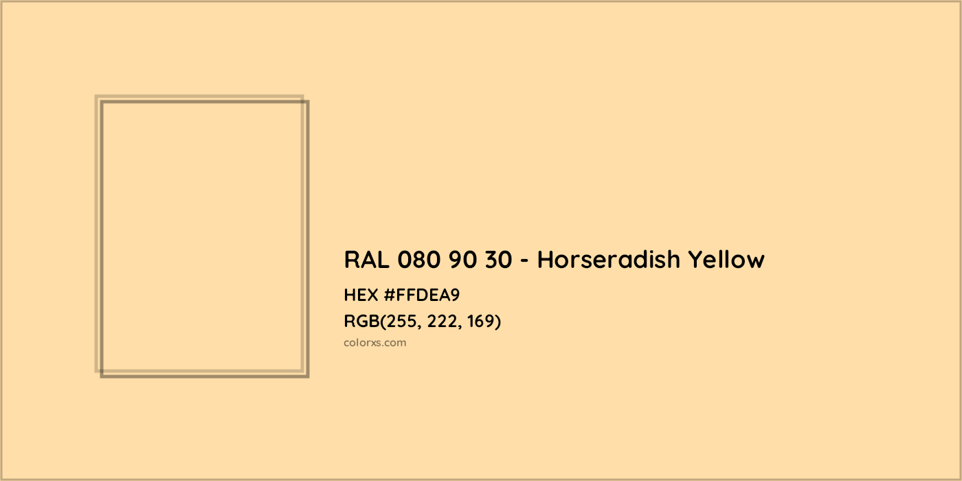 HEX #FFDEA9 RAL 080 90 30 - Horseradish Yellow CMS RAL Design - Color Code