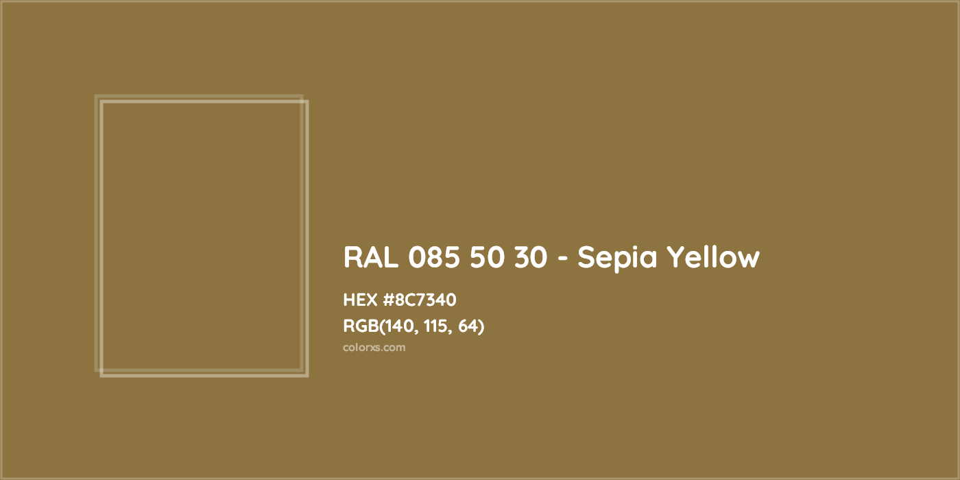 HEX #8C7340 RAL 085 50 30 - Sepia Yellow CMS RAL Design - Color Code
