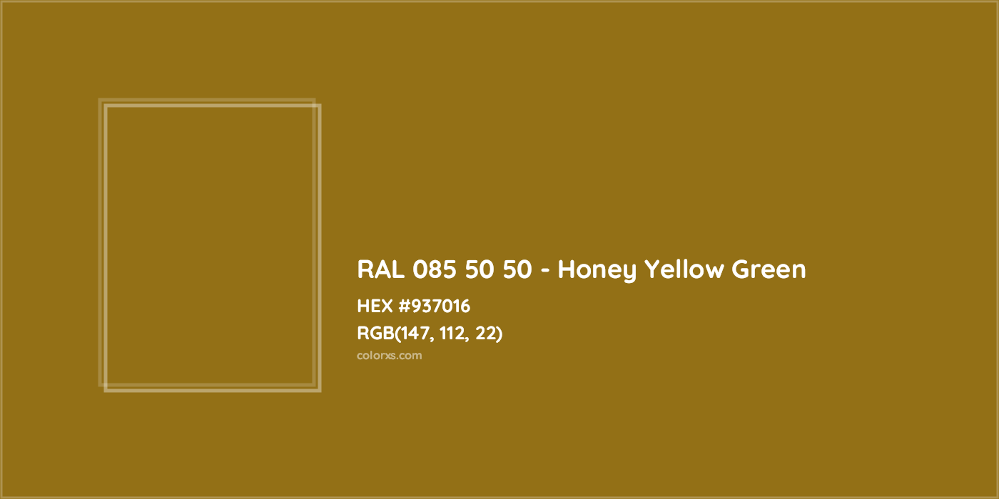 HEX #937016 RAL 085 50 50 - Honey Yellow Green CMS RAL Design - Color Code