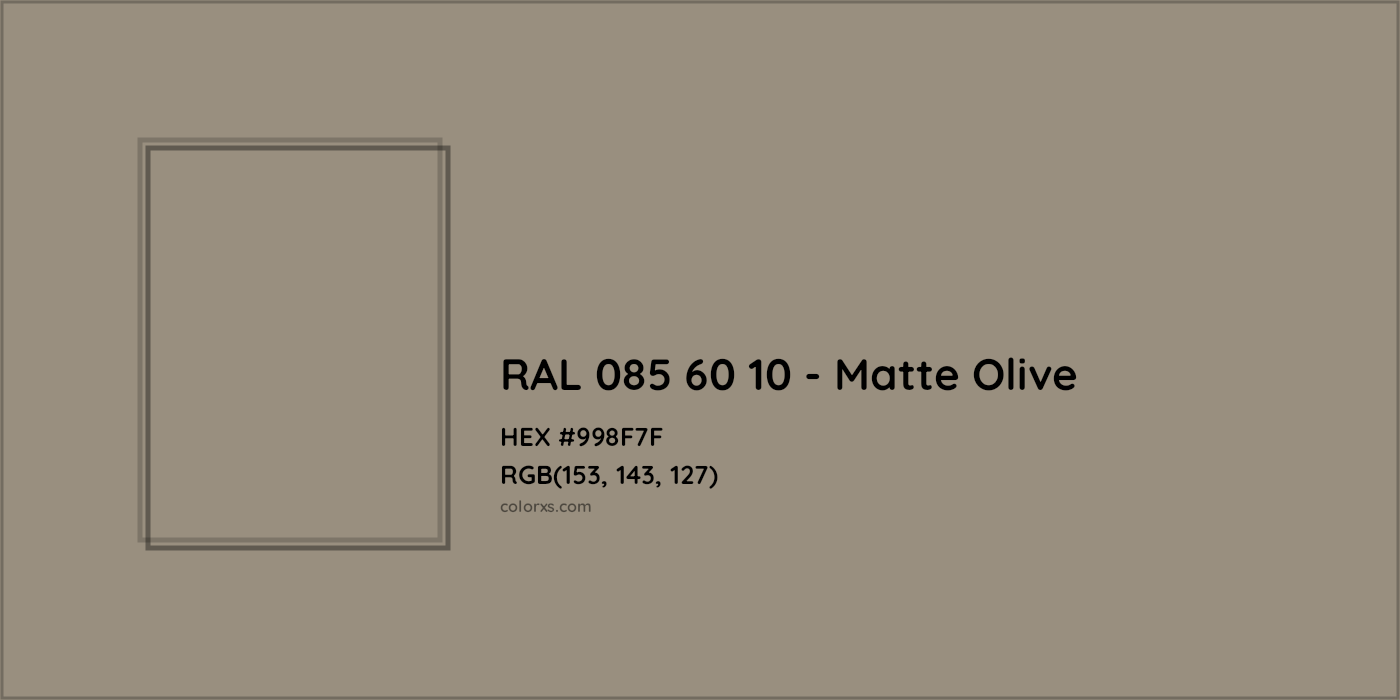 HEX #998F7F RAL 085 60 10 - Matte Olive CMS RAL Design - Color Code