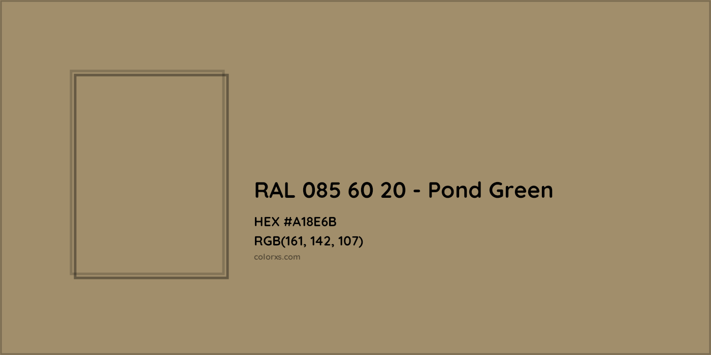 HEX #A18E6B RAL 085 60 20 - Pond Green CMS RAL Design - Color Code