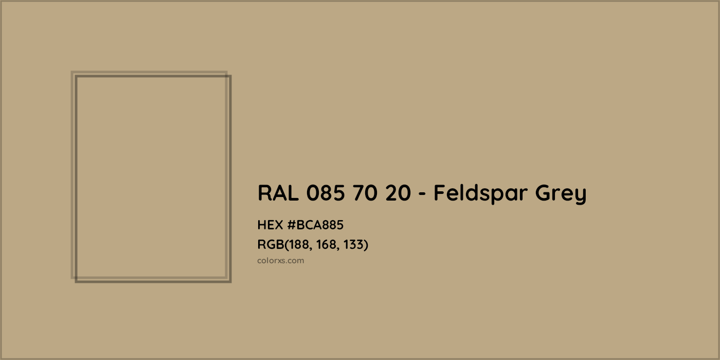 HEX #BCA885 RAL 085 70 20 - Feldspar Grey CMS RAL Design - Color Code