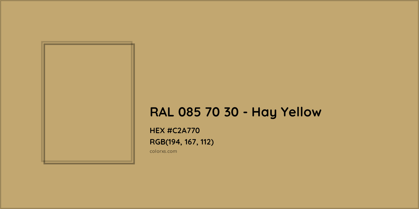 HEX #C2A770 RAL 085 70 30 - Hay Yellow CMS RAL Design - Color Code