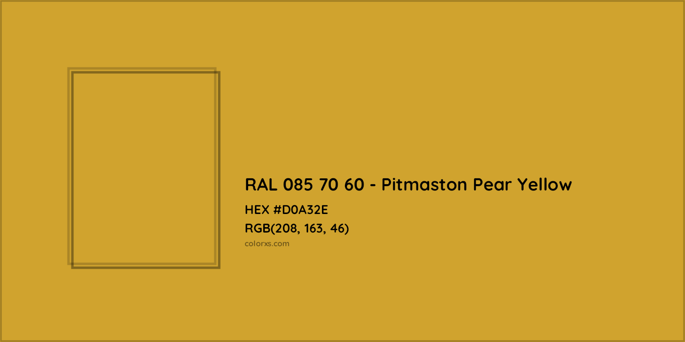 HEX #D0A32E RAL 085 70 60 - Pitmaston Pear Yellow CMS RAL Design - Color Code