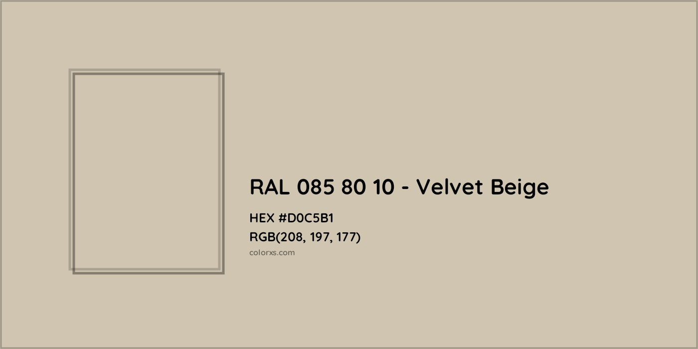 HEX #D0C5B1 RAL 085 80 10 - Velvet Beige CMS RAL Design - Color Code