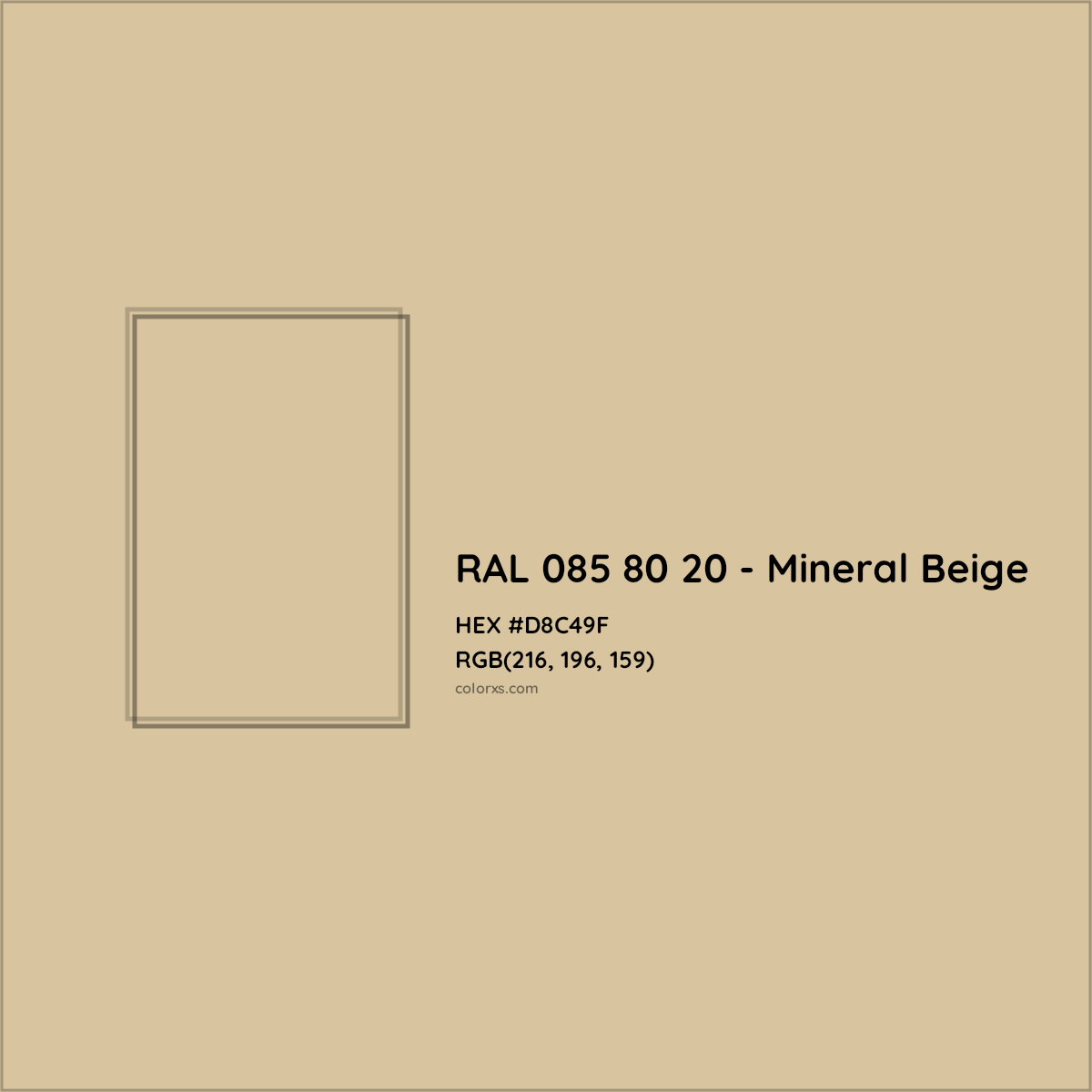 HEX #D8C49F RAL 085 80 20 - Mineral Beige CMS RAL Design - Color Code