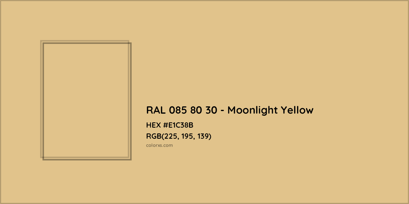 HEX #E1C38B RAL 085 80 30 - Moonlight Yellow CMS RAL Design - Color Code