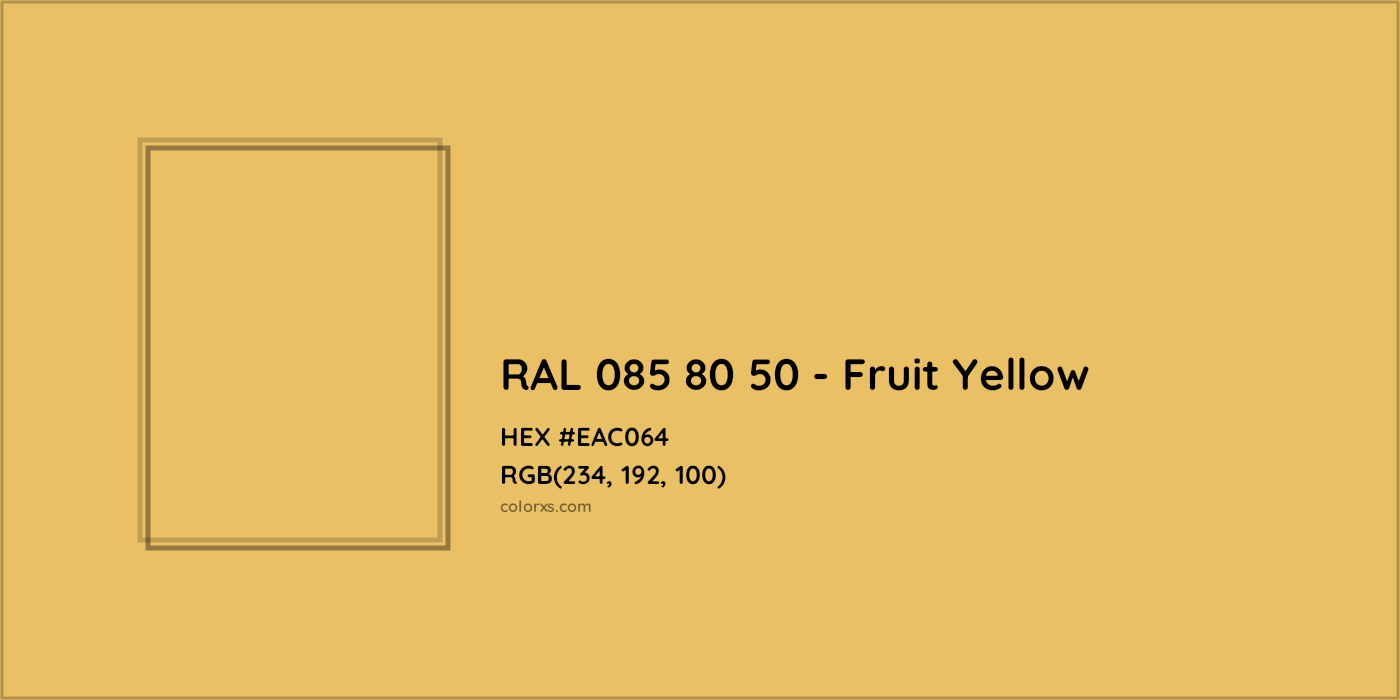 HEX #EAC064 RAL 085 80 50 - Fruit Yellow CMS RAL Design - Color Code