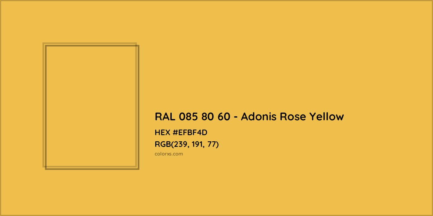 HEX #EFBF4D RAL 085 80 60 - Adonis Rose Yellow CMS RAL Design - Color Code