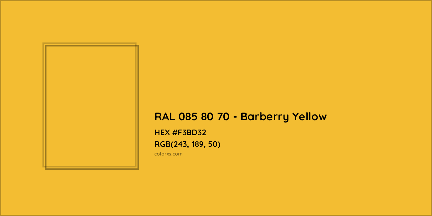 HEX #F3BD32 RAL 085 80 70 - Barberry Yellow CMS RAL Design - Color Code