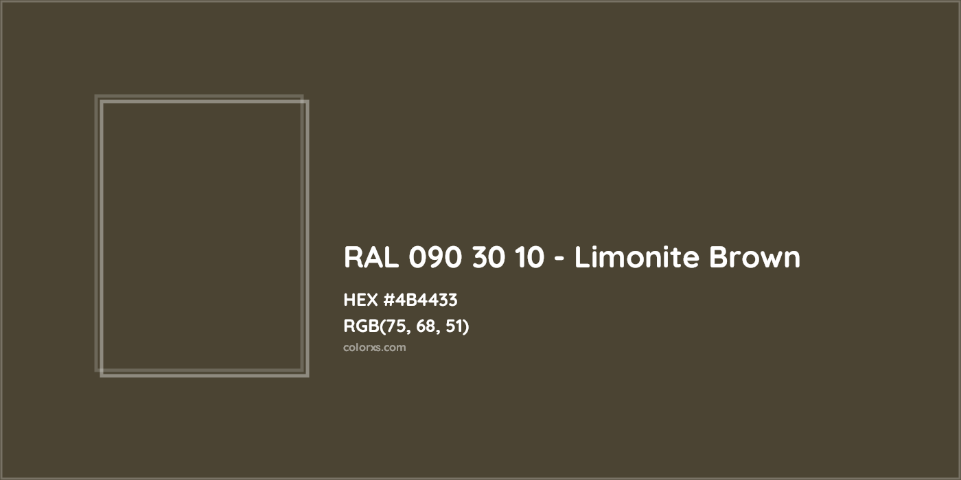 HEX #4B4433 RAL 090 30 10 - Limonite Brown CMS RAL Design - Color Code