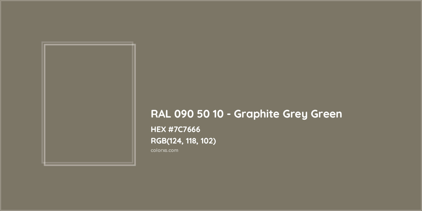 HEX #7C7666 RAL 090 50 10 - Graphite Grey Green CMS RAL Design - Color Code