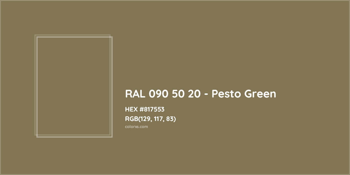 HEX #817553 RAL 090 50 20 - Pesto Green CMS RAL Design - Color Code