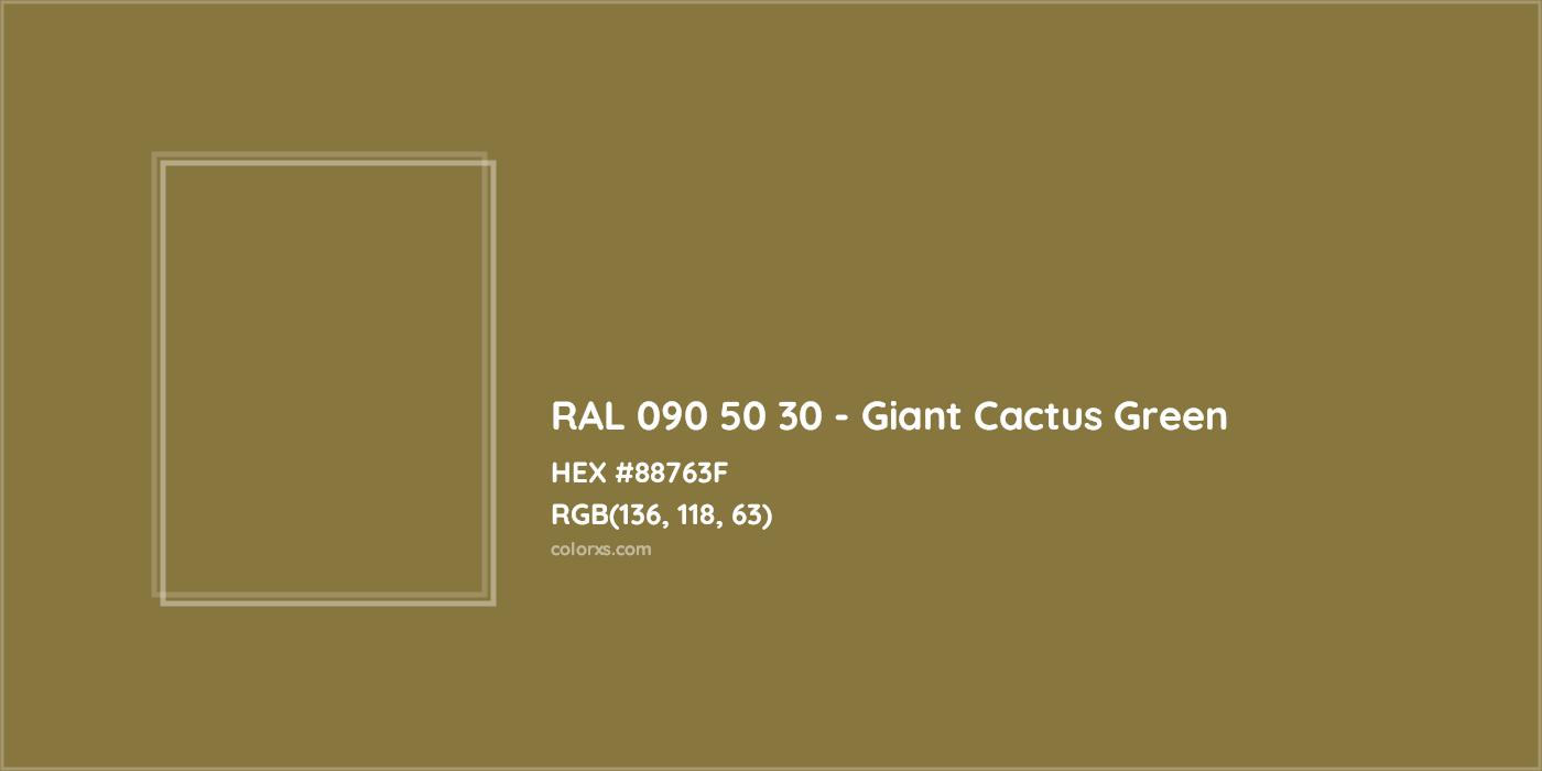HEX #88763F RAL 090 50 30 - Giant Cactus Green CMS RAL Design - Color Code