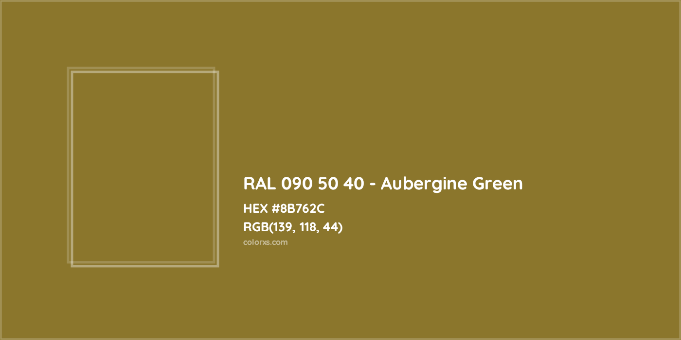 HEX #8B762C RAL 090 50 40 - Aubergine Green CMS RAL Design - Color Code
